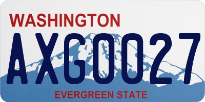 WA license plate AXG0027