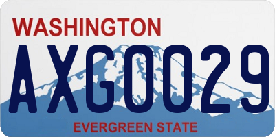 WA license plate AXG0029