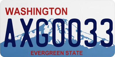 WA license plate AXG0033