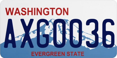 WA license plate AXG0036