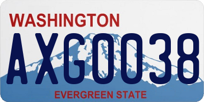 WA license plate AXG0038