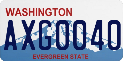 WA license plate AXG0040