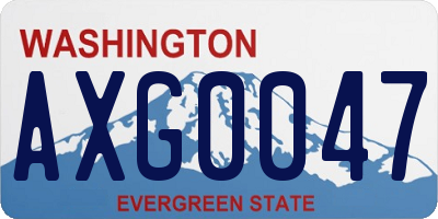 WA license plate AXG0047