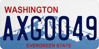 WA license plate AXG0049