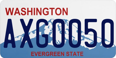 WA license plate AXG0050