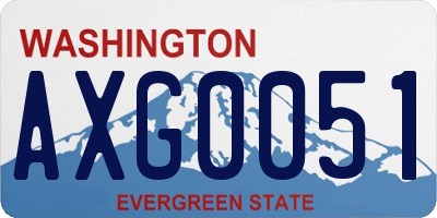 WA license plate AXG0051