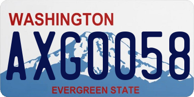 WA license plate AXG0058
