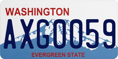 WA license plate AXG0059