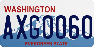 WA license plate AXG0060
