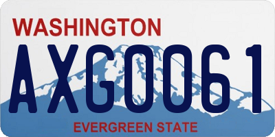 WA license plate AXG0061