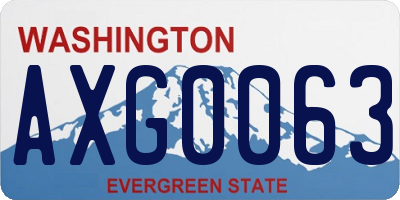 WA license plate AXG0063