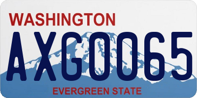 WA license plate AXG0065