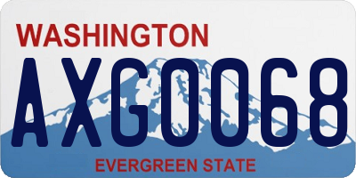 WA license plate AXG0068