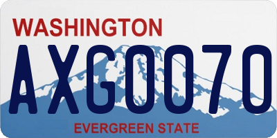 WA license plate AXG0070