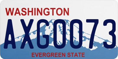 WA license plate AXG0073
