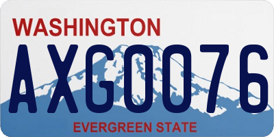 WA license plate AXG0076