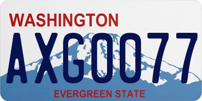 WA license plate AXG0077