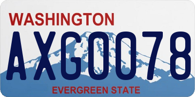WA license plate AXG0078