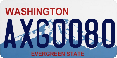 WA license plate AXG0080