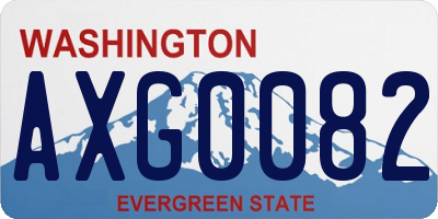 WA license plate AXG0082