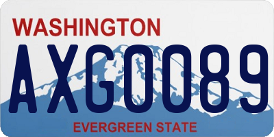 WA license plate AXG0089
