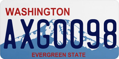WA license plate AXG0098