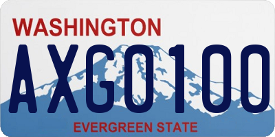 WA license plate AXG0100
