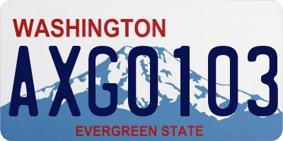 WA license plate AXG0103