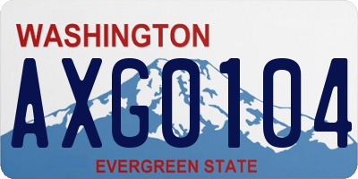 WA license plate AXG0104