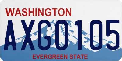 WA license plate AXG0105