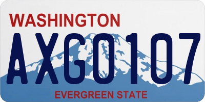 WA license plate AXG0107