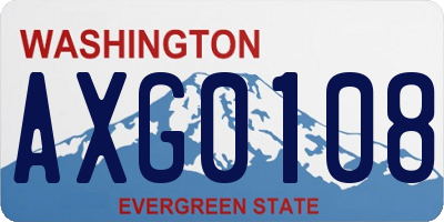 WA license plate AXG0108