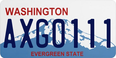 WA license plate AXG0111
