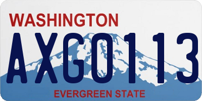 WA license plate AXG0113