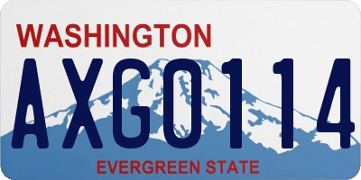 WA license plate AXG0114