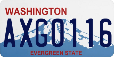 WA license plate AXG0116