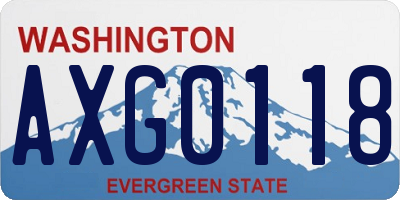 WA license plate AXG0118