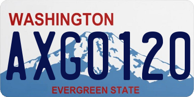 WA license plate AXG0120