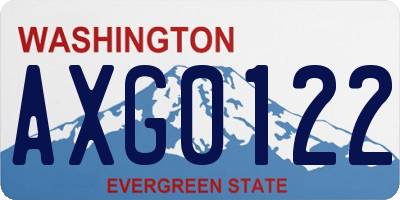 WA license plate AXG0122