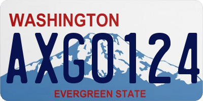 WA license plate AXG0124
