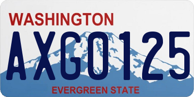 WA license plate AXG0125