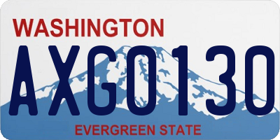 WA license plate AXG0130