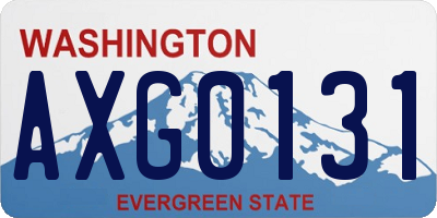 WA license plate AXG0131