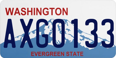 WA license plate AXG0133