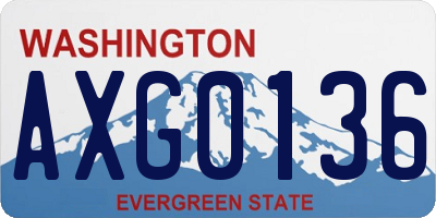 WA license plate AXG0136