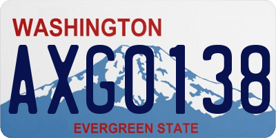 WA license plate AXG0138