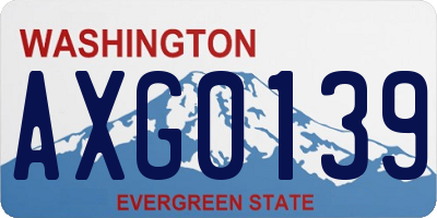WA license plate AXG0139