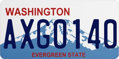 WA license plate AXG0140