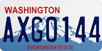 WA license plate AXG0144