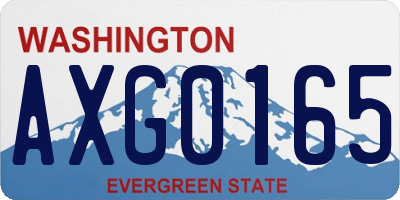 WA license plate AXG0165